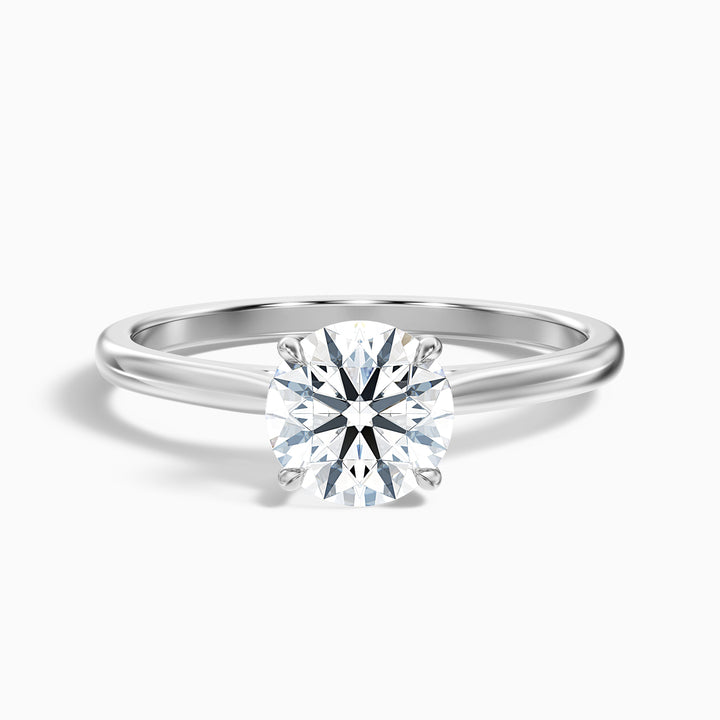 Iara 5 Carat Round Solitaire Moissanite Engagement Ring - Front View