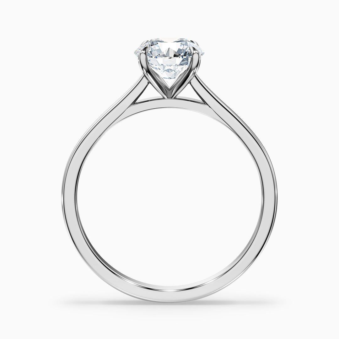 Iris 4.5 Carat Round Solitaire Lab Grown Diamond Ring in 18k White Gold - Side View