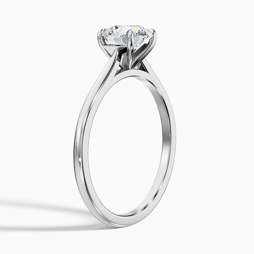 Iris 2 Carat Round Solitaire Lab Grown Diamond Ring in 14k White Gold - Detail View