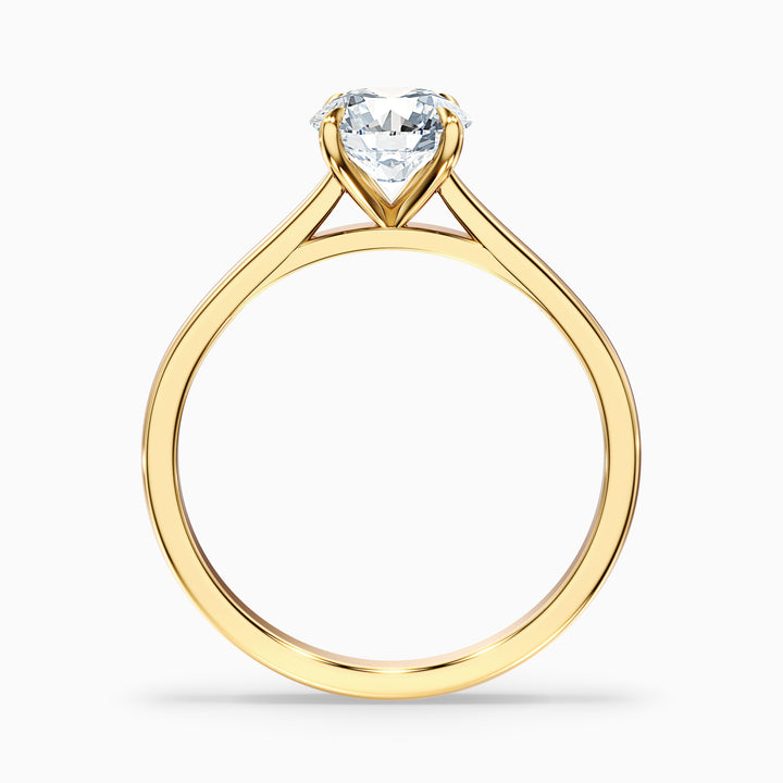 Iris 1 Carat Round Solitaire Lab Grown Diamond Ring in 10k Yellow Gold - Side View