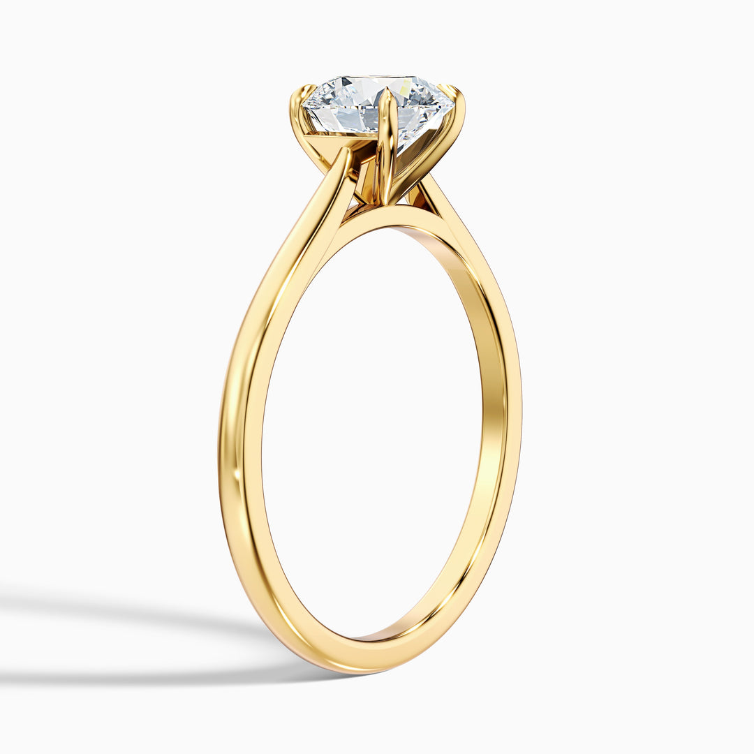 Iara 4.5 Carat Round Solitaire Moissanite Engagement Ring - Detail View
