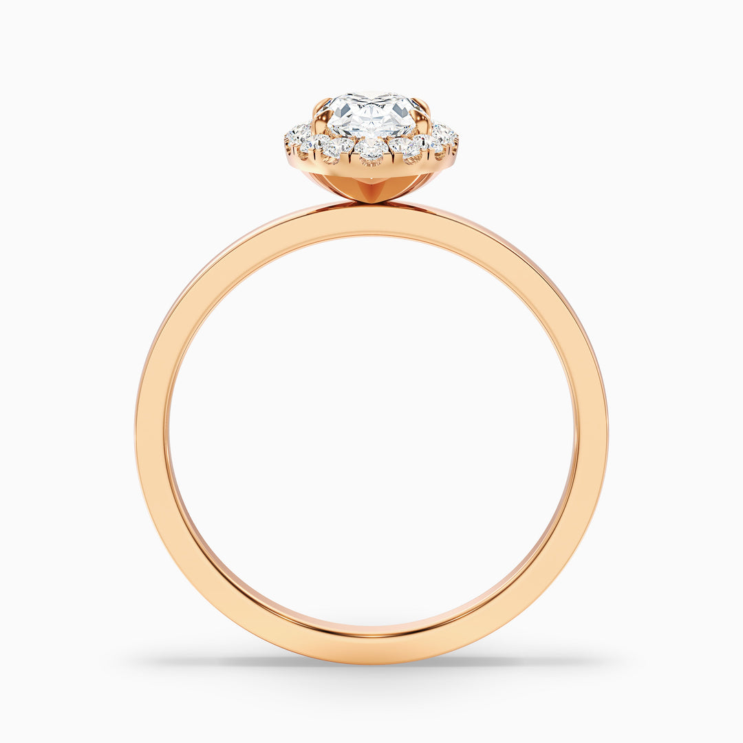 Julia 5 Carat Oval Halo Lab Grown Diamond Ring in 18k Rose Gold - Side View