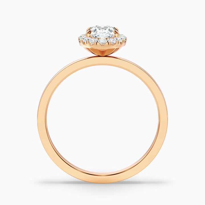 Julia 5 Carat Oval Halo Lab Grown Diamond Ring in 18k Rose Gold - Side View