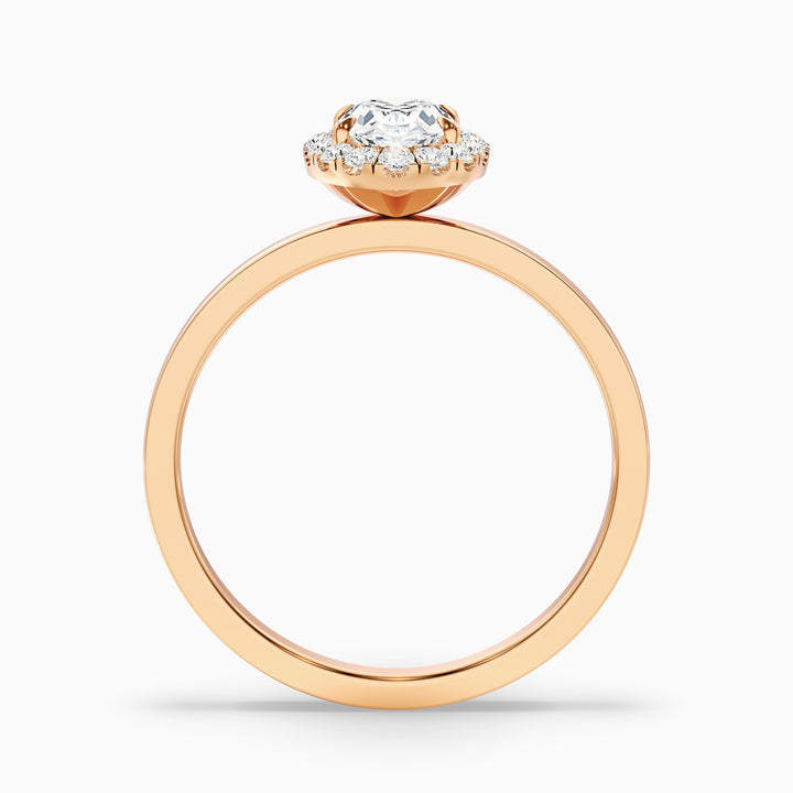 Julia 2.5 Carat Oval Halo Lab Grown Diamond Ring in Platinum - Side View