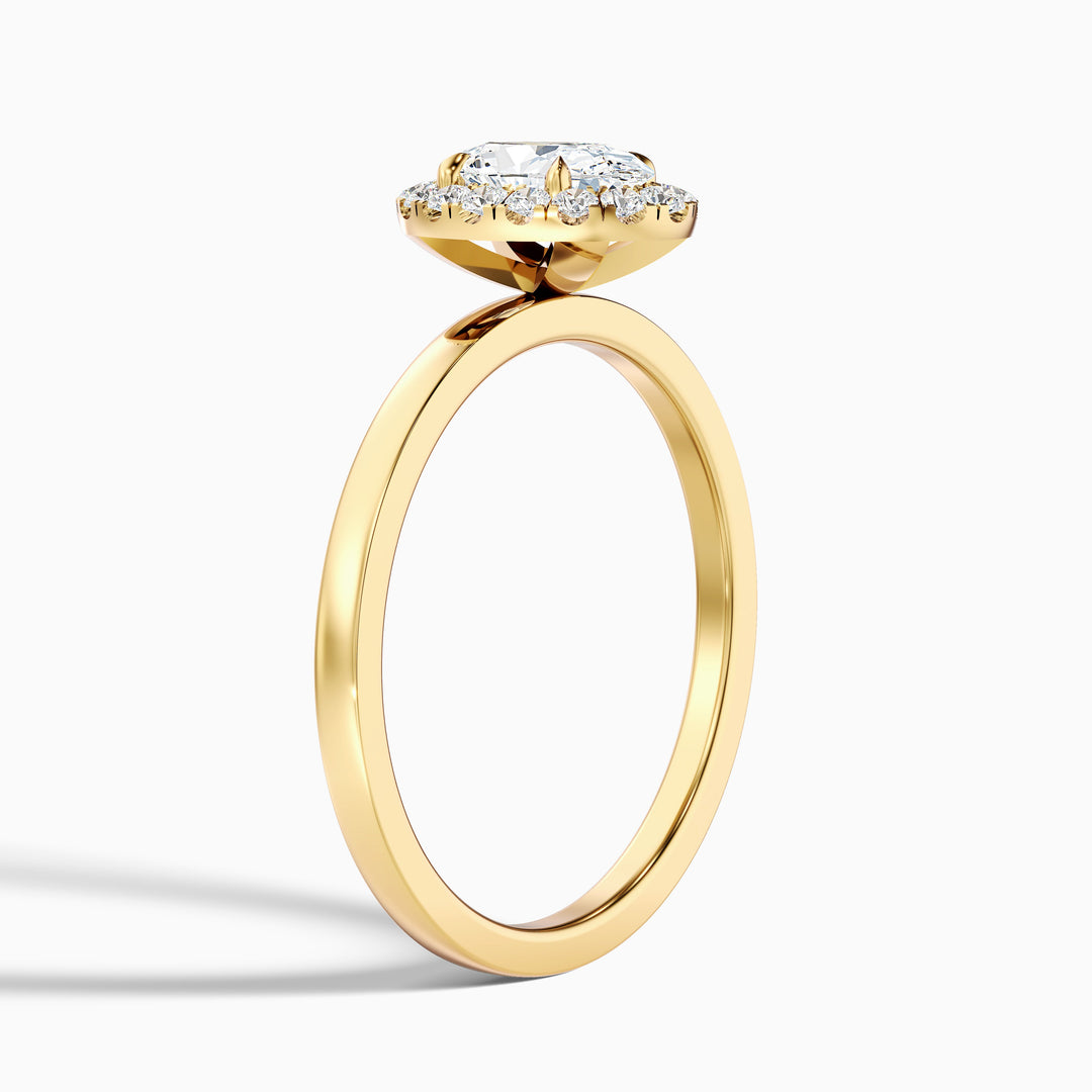 Julia 1.5 Carat Oval Halo Lab Grown Diamond Ring in 18k Rose Gold - Detail View