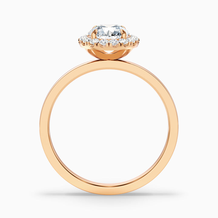 Kara 3.5 Carat Round Halo Lab Grown Diamond Ring in 10k Rose Gold - Side View