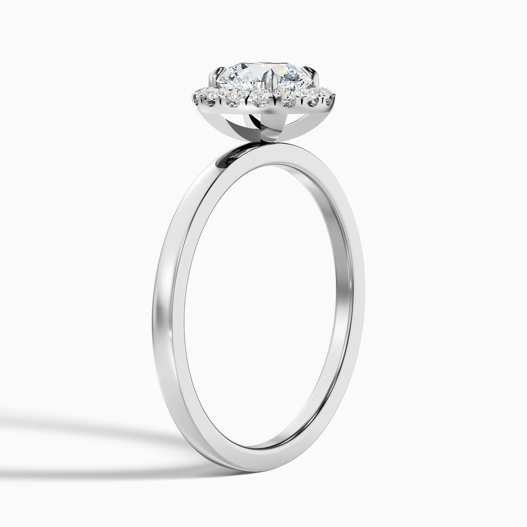 Kara 2.5 Carat Round Halo Lab Grown Diamond Ring in 10k White Gold - Detail View