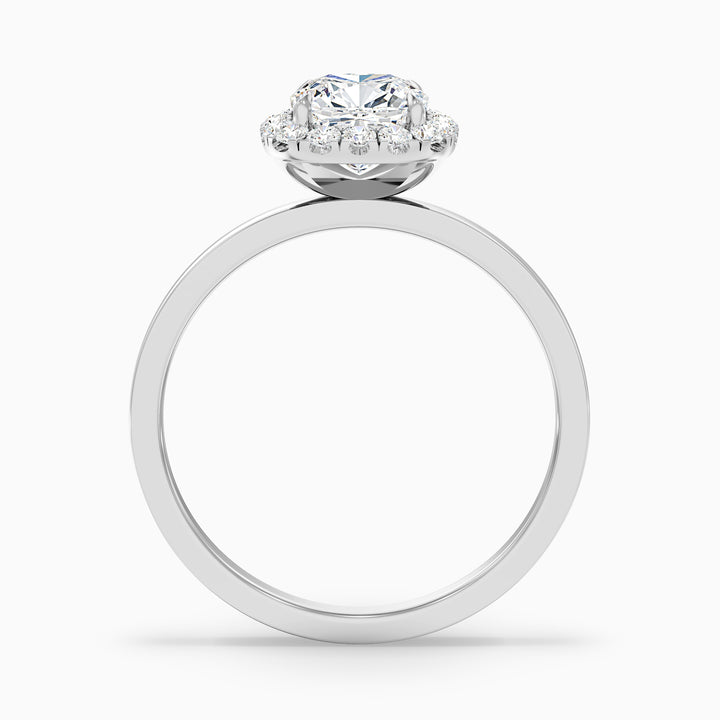 Nora 1.5 Carat Cushion Cut Halo Lab Grown Diamond Ring in Platinum - Side View