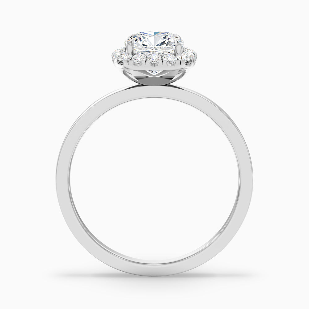 Nora 1 Carat Cushion Cut Halo Lab Grown Diamond Ring in Platinum - Side View