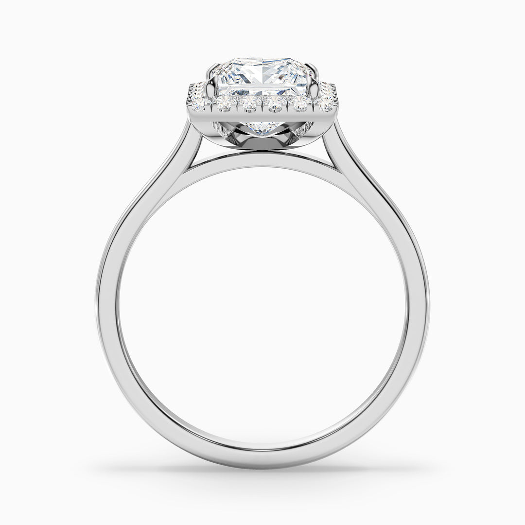 Ember 3 Carat Princess Cut Halo Lab Grown Diamond Ring in Platinum - Side View