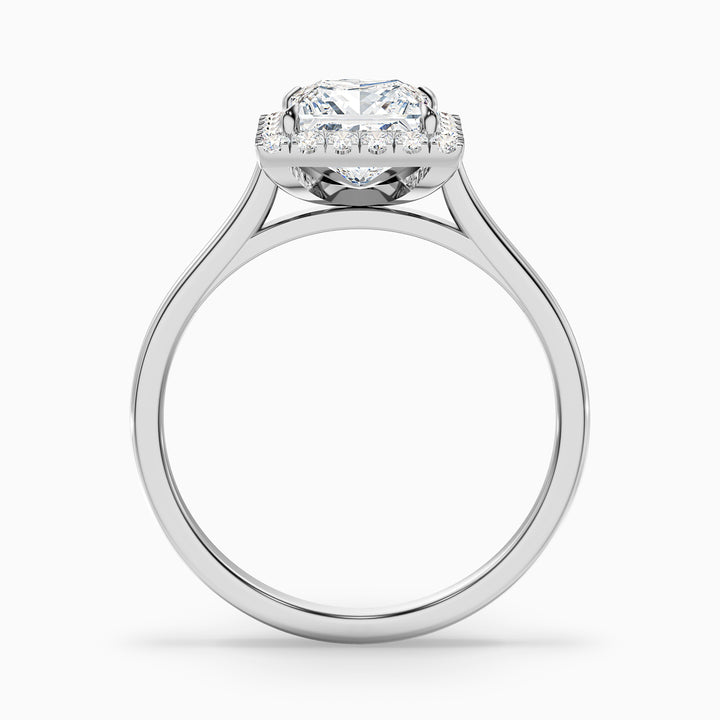 Ember 4 Carat Princess Cut Halo Lab Grown Diamond Ring in Platinum - Side View