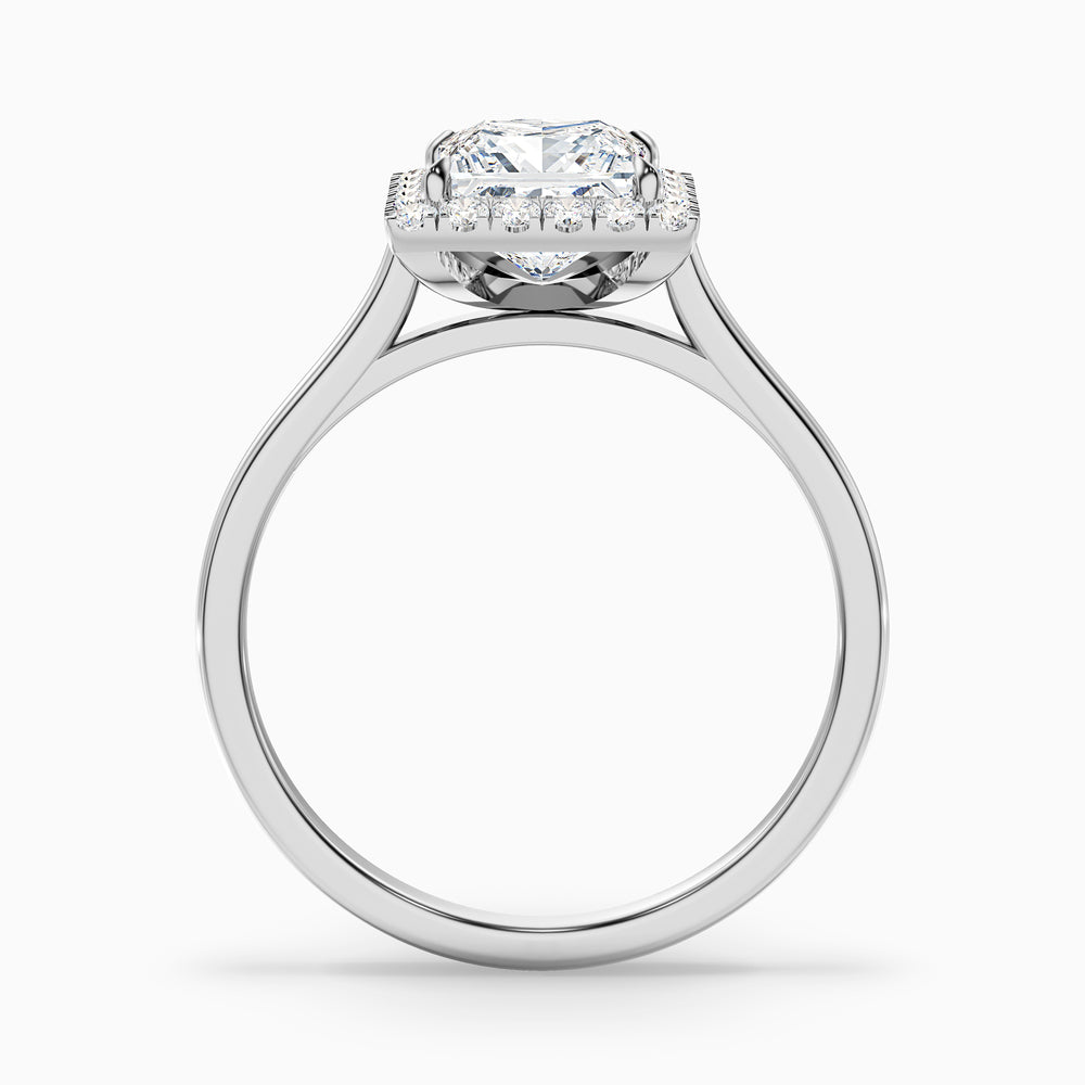 Ember 1 Carat Princess Cut Halo Lab Grown Diamond Ring in Platinum - Side View