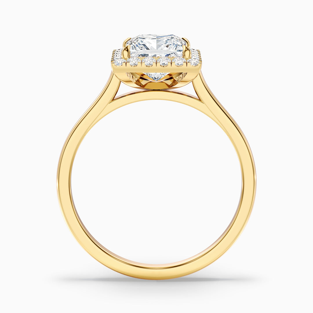 Ember 2 Carat Princess Cut Halo Lab Grown Diamond Ring in Platinum - Side View