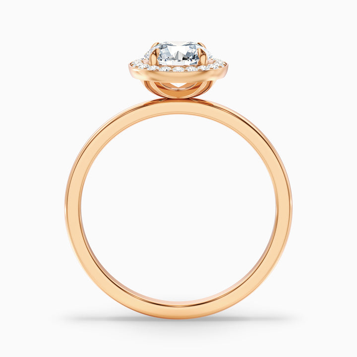 Arya 5 Carat Round Halo Lab Grown Diamond Ring in 18k Rose Gold - Side View