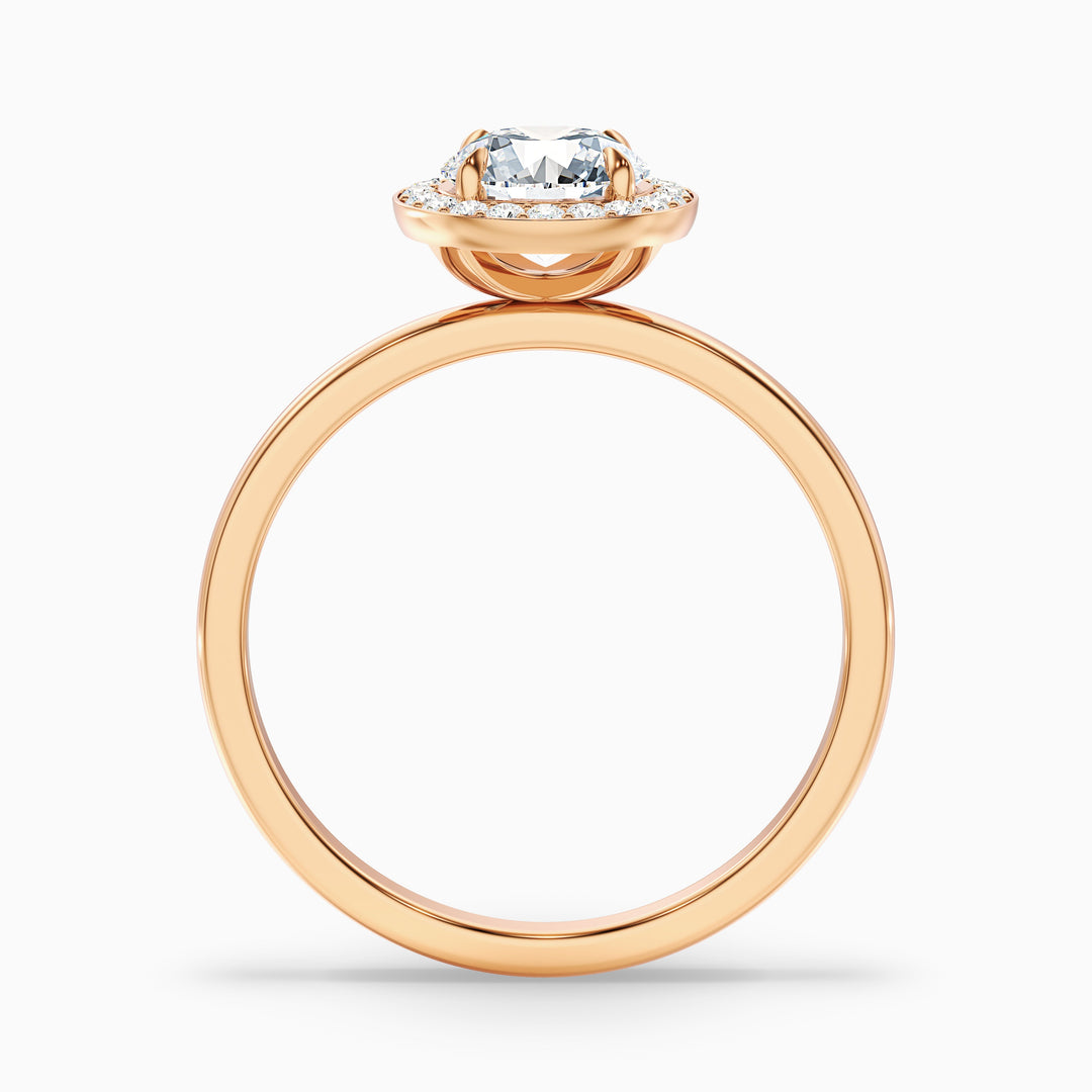 Arya 2.5 Carat Round Halo Lab Grown Diamond Ring in Platinum - Side View