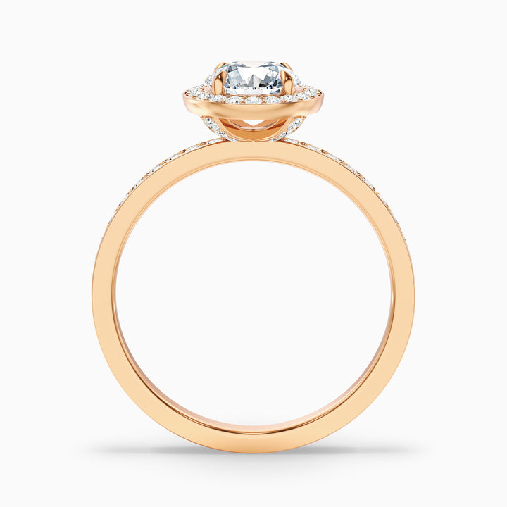 Lisa 3.5 Carat Round Halo Pave Lab Grown Diamond Ring in Platinum - Side View
