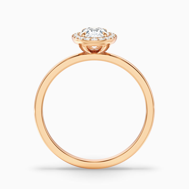 Aisha 1.5 Carat Oval Halo Lab Grown Diamond Ring in 14k Rose Gold - Side View