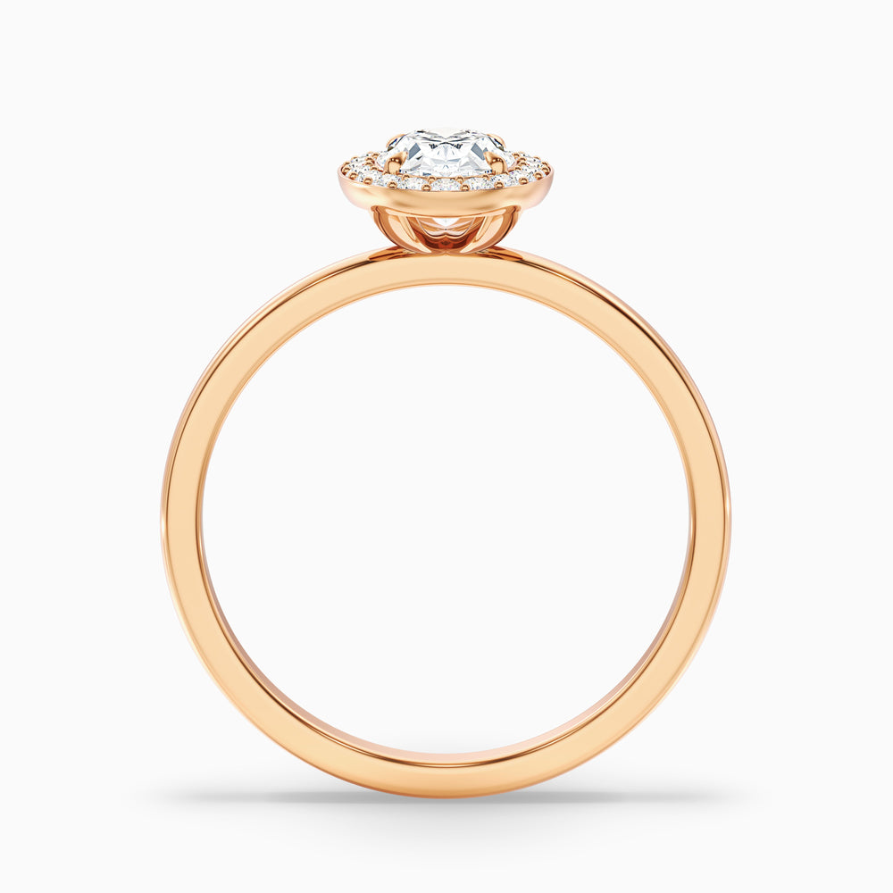 Aisha 3.5 Carat Oval Halo Lab Grown Diamond Ring in 10k Rose Gold - Side View