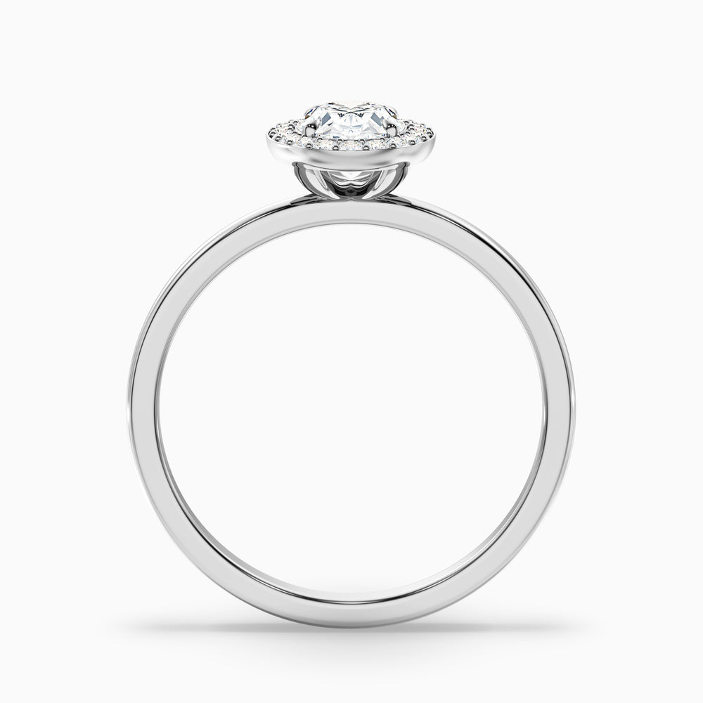 Aisha 2 Carat Oval Halo Lab Grown Diamond Ring in 18k White Gold - Side View