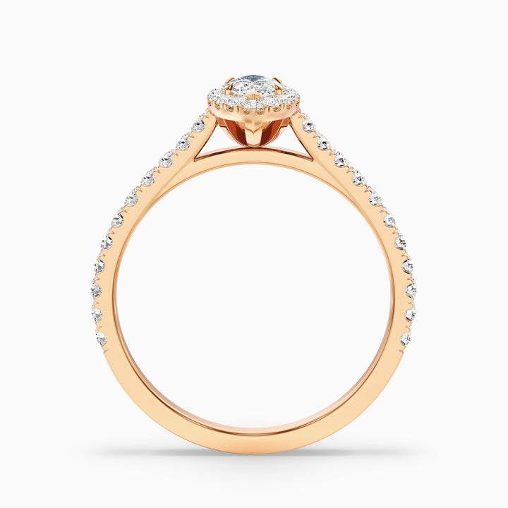 Alexa 3.5 Carat Marquise Halo Pave Lab Grown Diamond Ring in 10k Yellow Gold - Side View