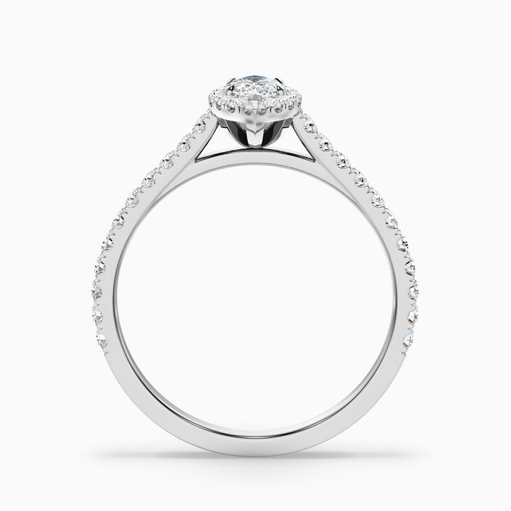 Alexa 3.5 Carat Marquise Halo Pave Lab Grown Diamond Ring in 10k Yellow Gold - Side View