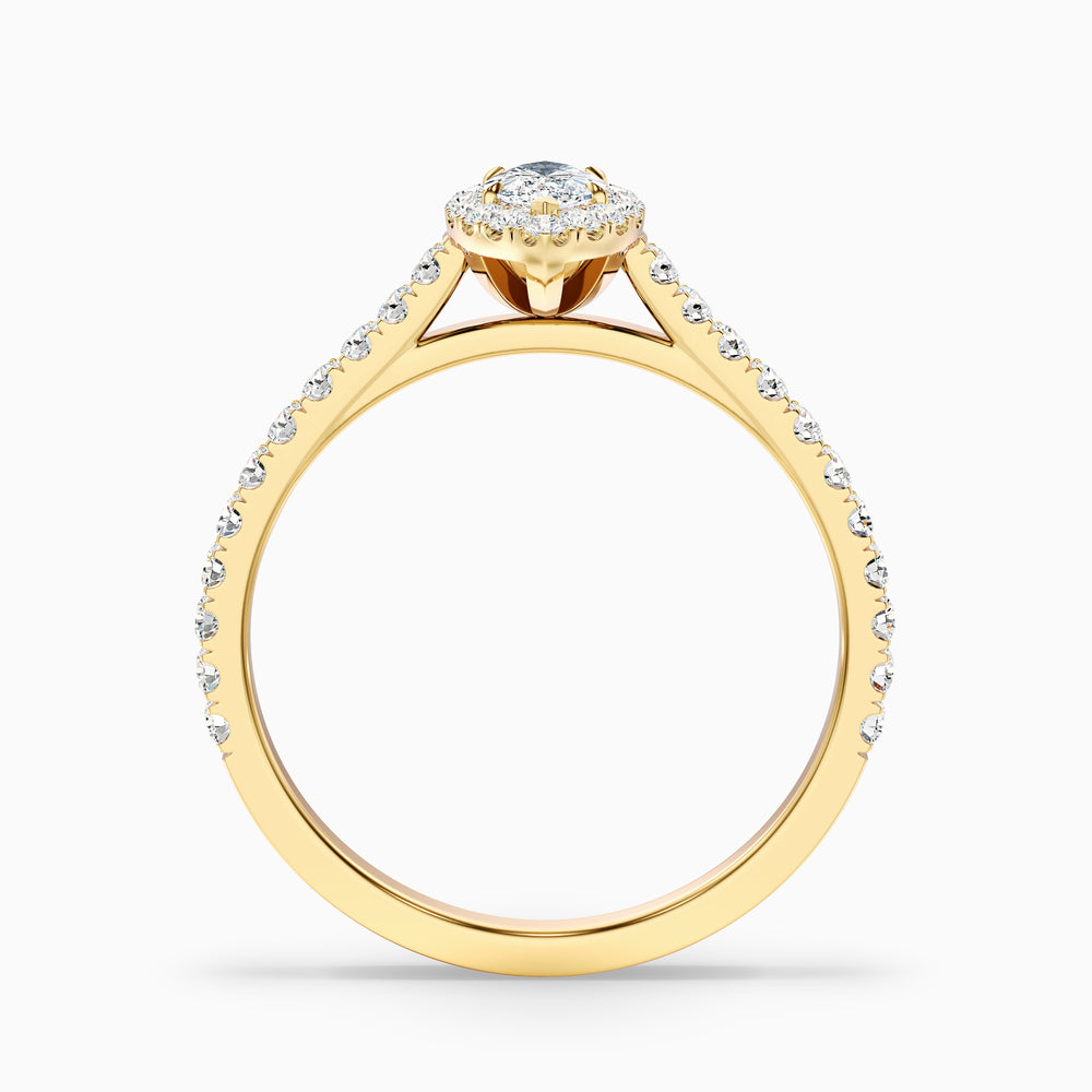 Anna 1.5 Carat Marquise Halo Pave Moissanite Engagement Ring - Side View