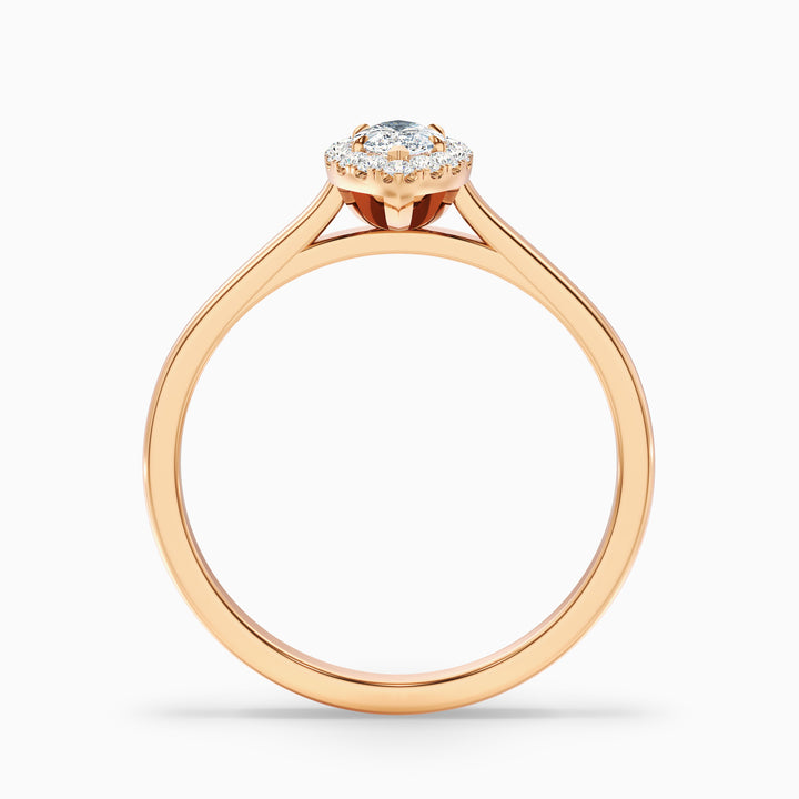 Anaya 2 Carat Marquise Halo Lab Grown Diamond Ring in 14k Yellow Gold - Side View