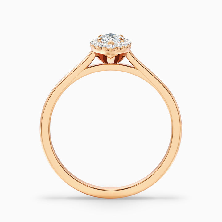 Lena 5 Carat Marquise Halo Moissanite Engagement Ring - Side View