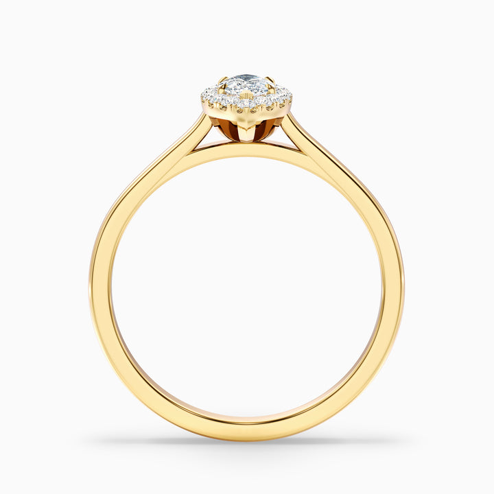 Lena 5 Carat Marquise Halo Moissanite Engagement Ring - Side View