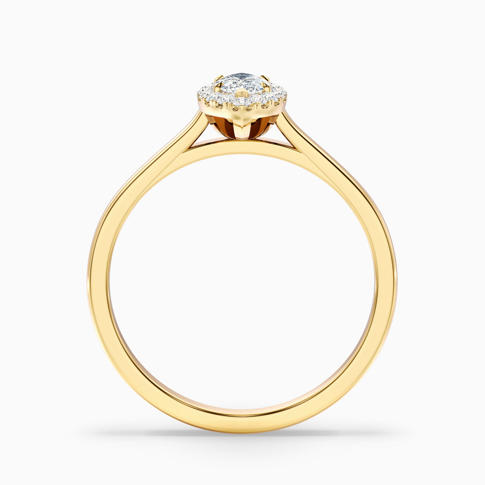 Anaya 1 Carat Marquise Halo Lab Grown Diamond Ring in 14k Yellow Gold - Side View