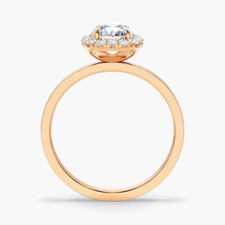 Angel 4 Carat Round Cut Halo Lab Grown Diamond Ring in 18k Yellow Gold - Side View