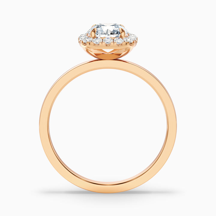 Angel 1 Carat Round Cut Halo Lab Grown Diamond Ring in Platinum - Side View