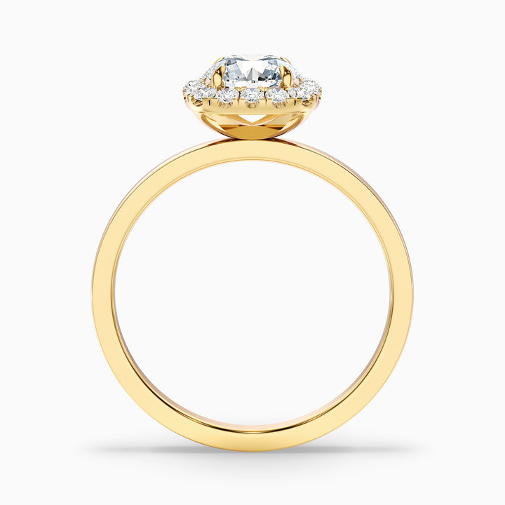 Angel 3.5 Carat Round Cut Halo Lab Grown Diamond Ring in Platinum - Side View