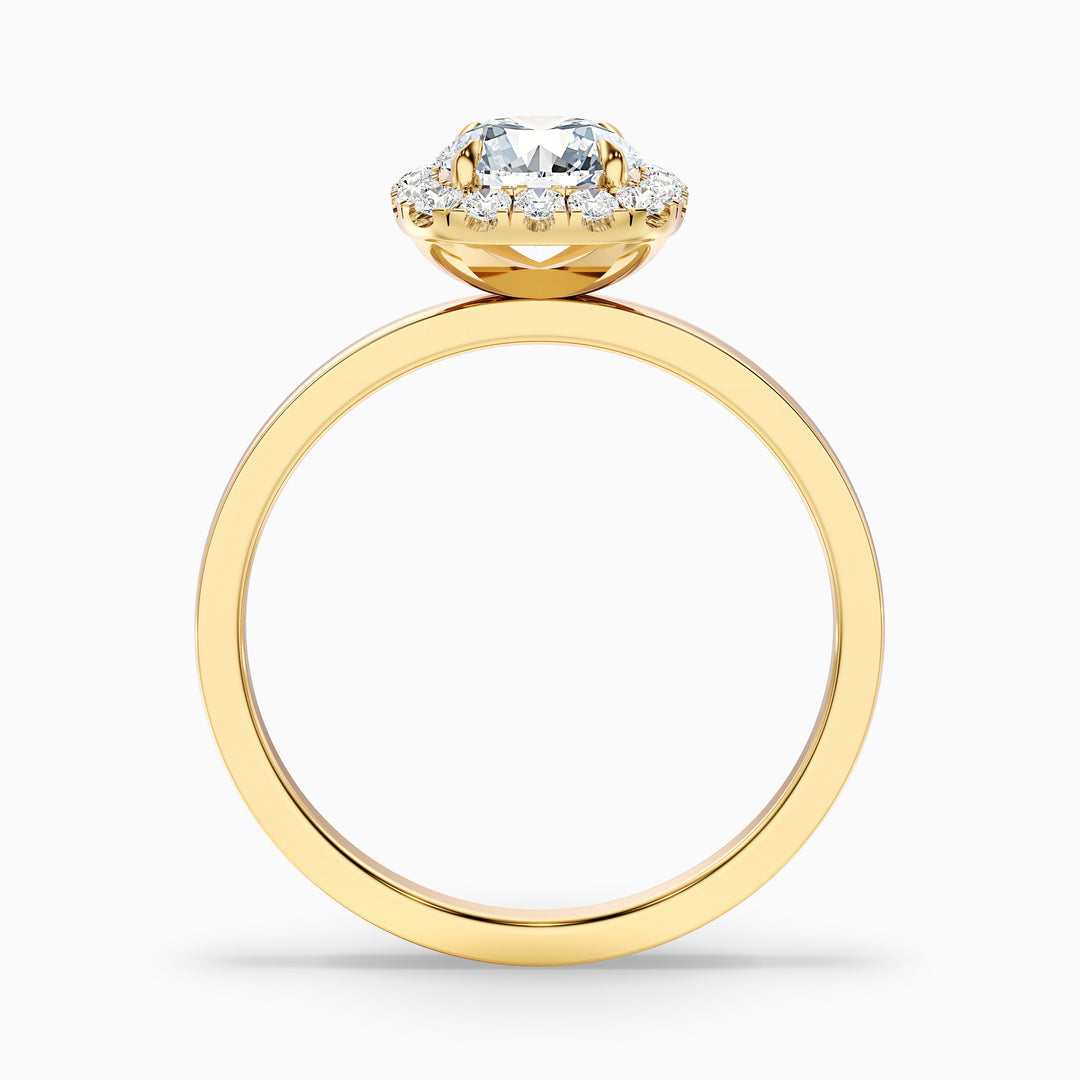 Angel 2 Carat Round Cut Halo Lab Grown Diamond Ring in Platinum - Side View