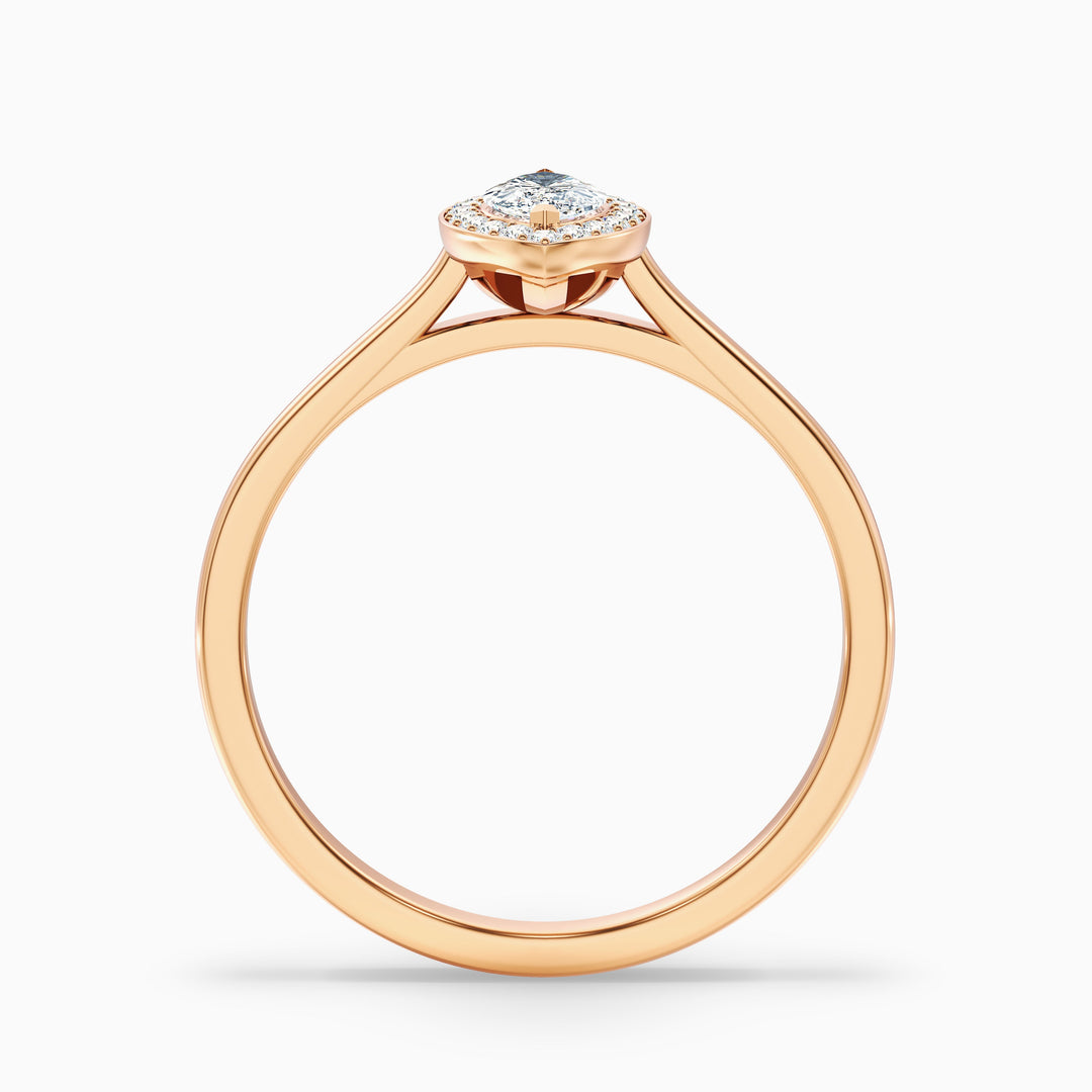 Carla 5 Carat Marquise Halo Lab Grown Diamond Ring in Platinum - Side View