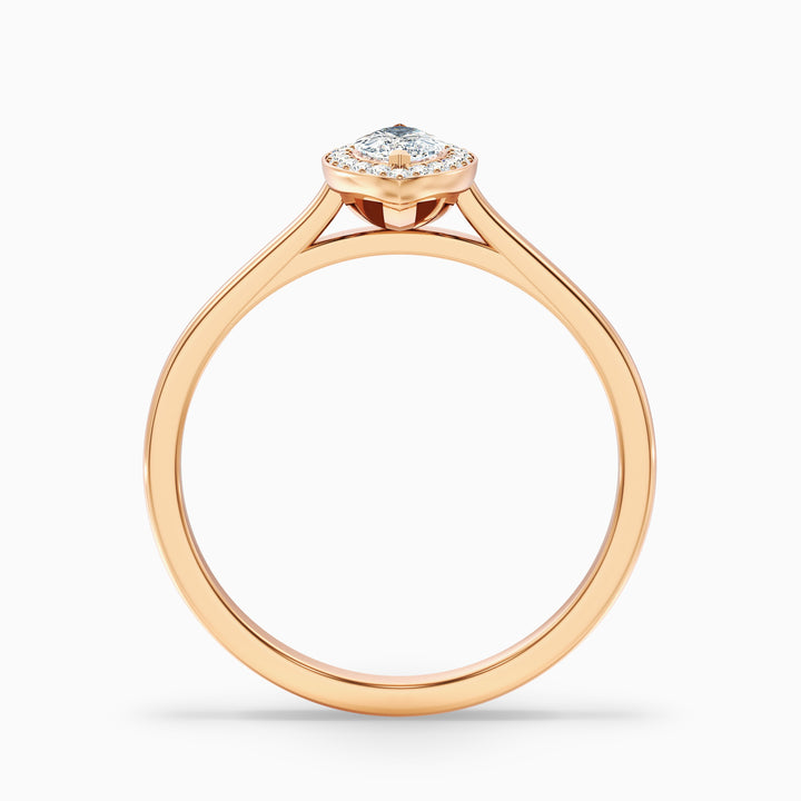 Carla 5 Carat Marquise Halo Lab Grown Diamond Ring in Platinum - Side View