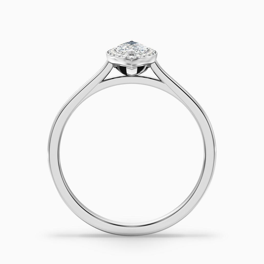 Carla 5 Carat Marquise Halo Lab Grown Diamond Ring in Platinum - Side View