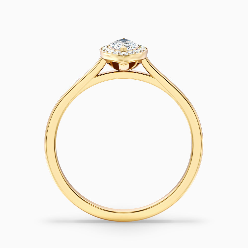 Carla 4 Carat Marquise Halo Lab Grown Diamond Ring in 14k Yellow Gold - Side View