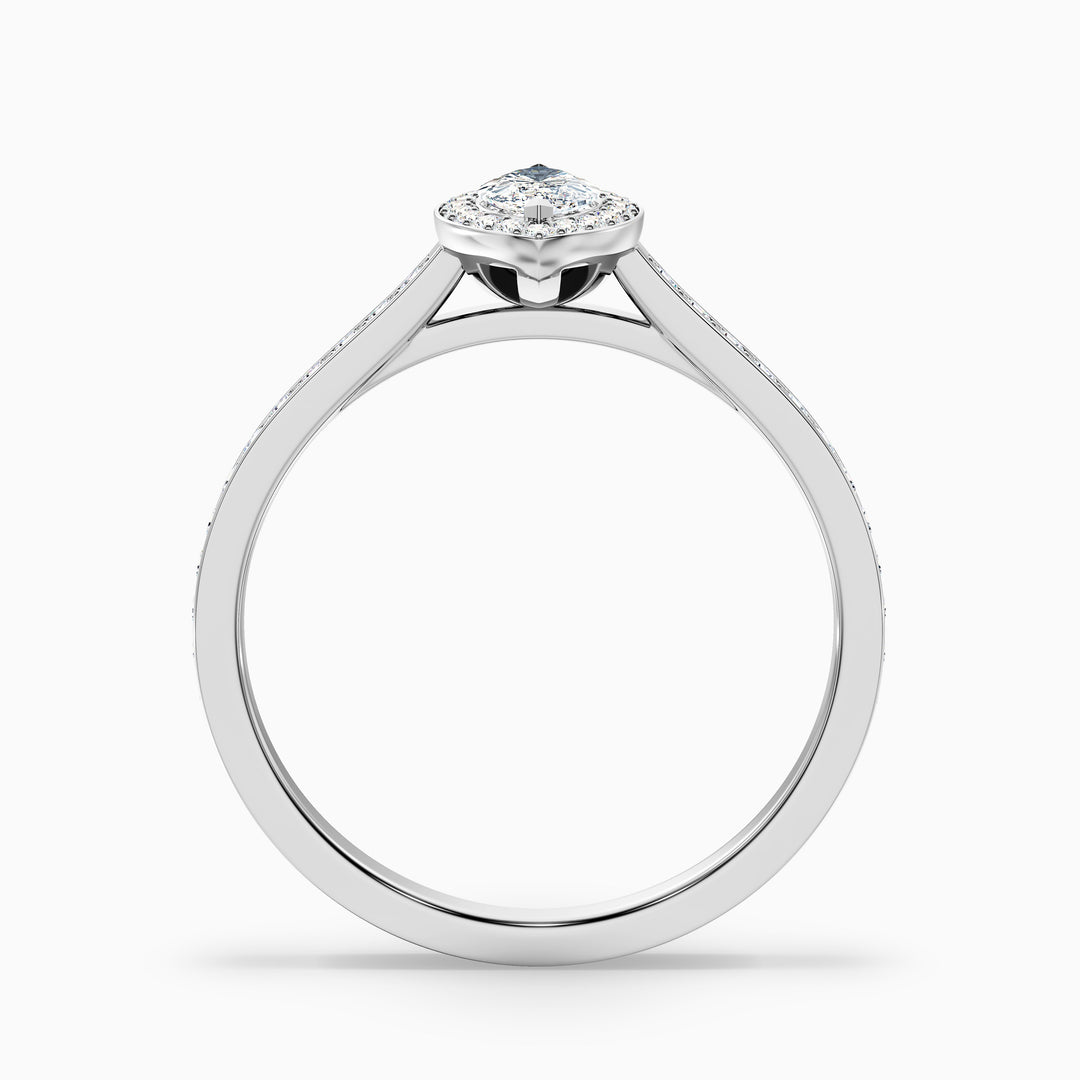 Lara 3 Carat Marquise Halo Pave Lab Grown Diamond Ring in 14k Rose Gold - Side View