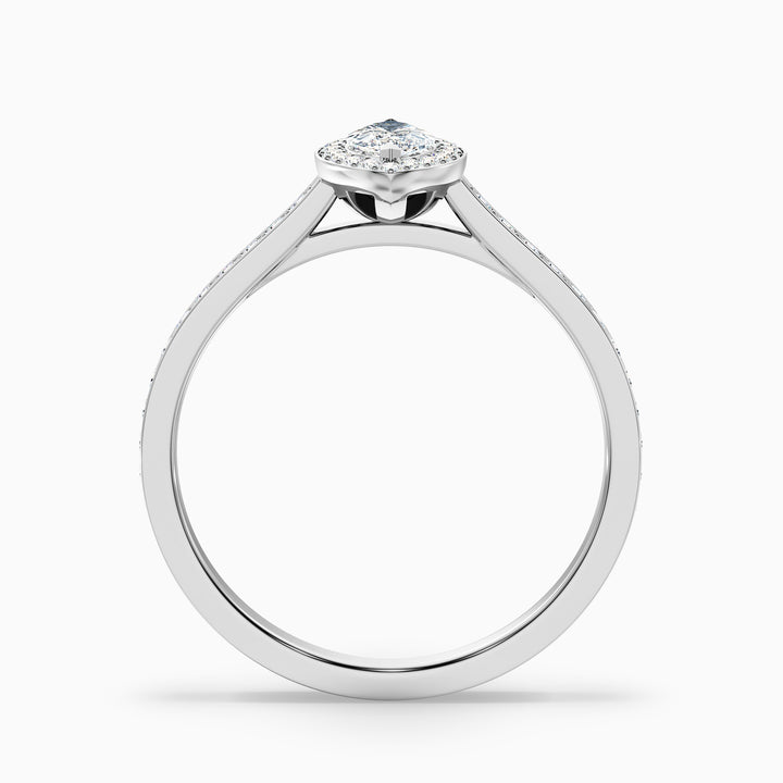 Lara 2.5 Carat Marquise Halo Pave Lab Grown Diamond Ring in 10k Yellow Gold - Side View