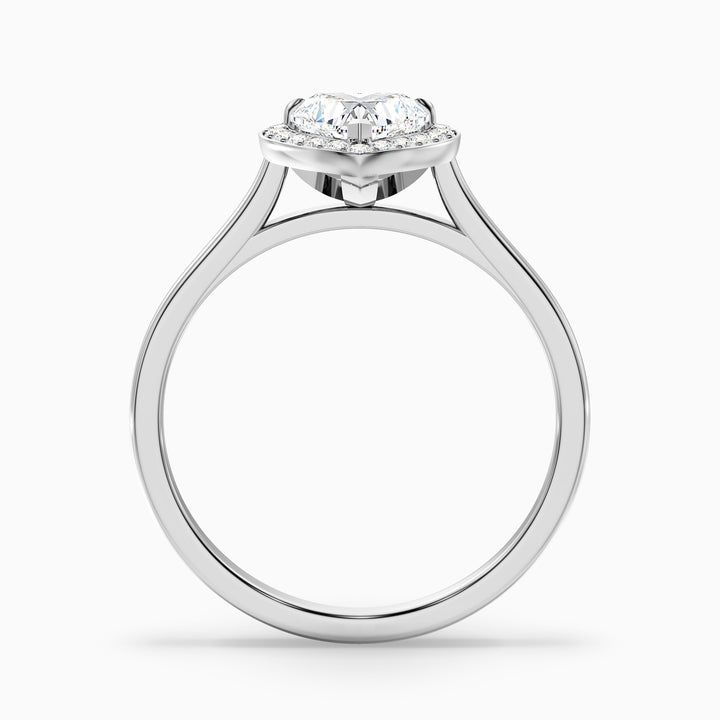 Nyla 2.5 Carat Heart Halo Moissanite Engagement Ring - Side View