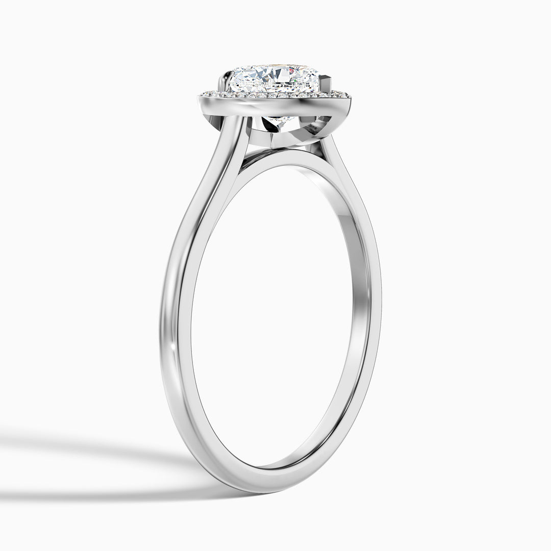 Nyla 2.5 Carat Heart Halo Moissanite Engagement Ring - Detail View