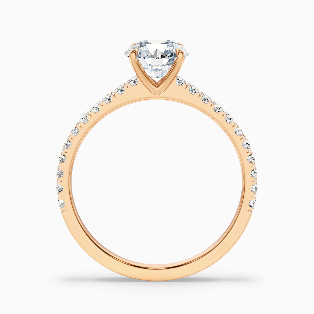 Sarah 2.5 Carat Round Side Stone Pave Lab Grown Diamond Ring in 10k White Gold - Side View