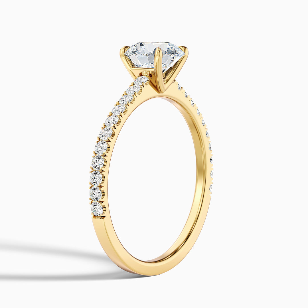 Zola 3.5 Carat Round Side Stone Pave Moissanite Engagement Ring - Detail View