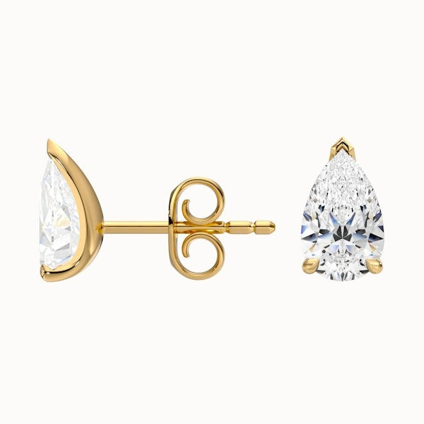 Pear Lab Grown Stud Diamond Earrings