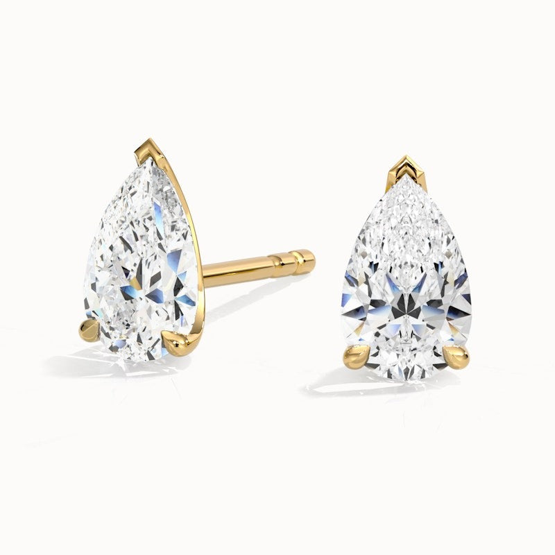 Pear Lab Grown Stud Diamond Earrings