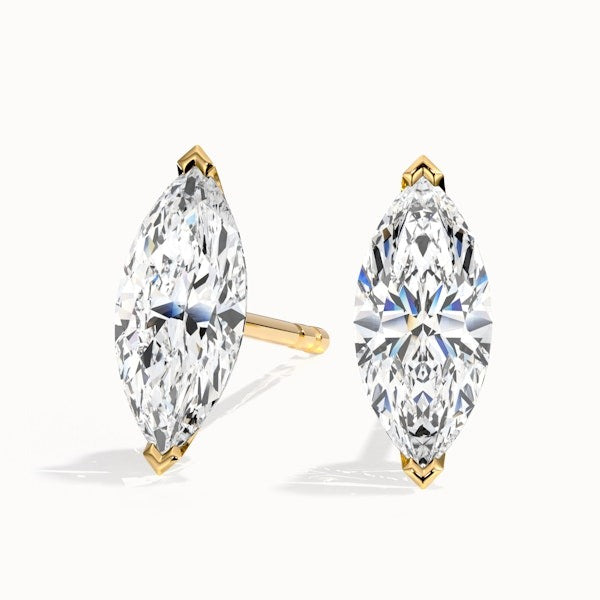 Marquise Cut Moissanite Stud Diamond Earrings