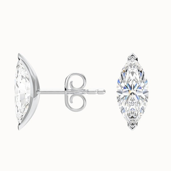 Marquise Cut Moissanite Stud Diamond Earrings