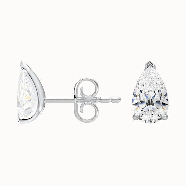 Pear Lab Grown Stud Diamond Earrings