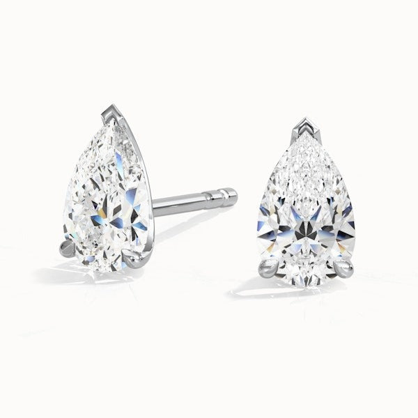 Pear Cut Moissanite Stud Diamond Earrings